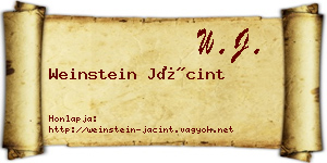Weinstein Jácint névjegykártya